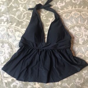J Crew Peplum black bathing suit top!